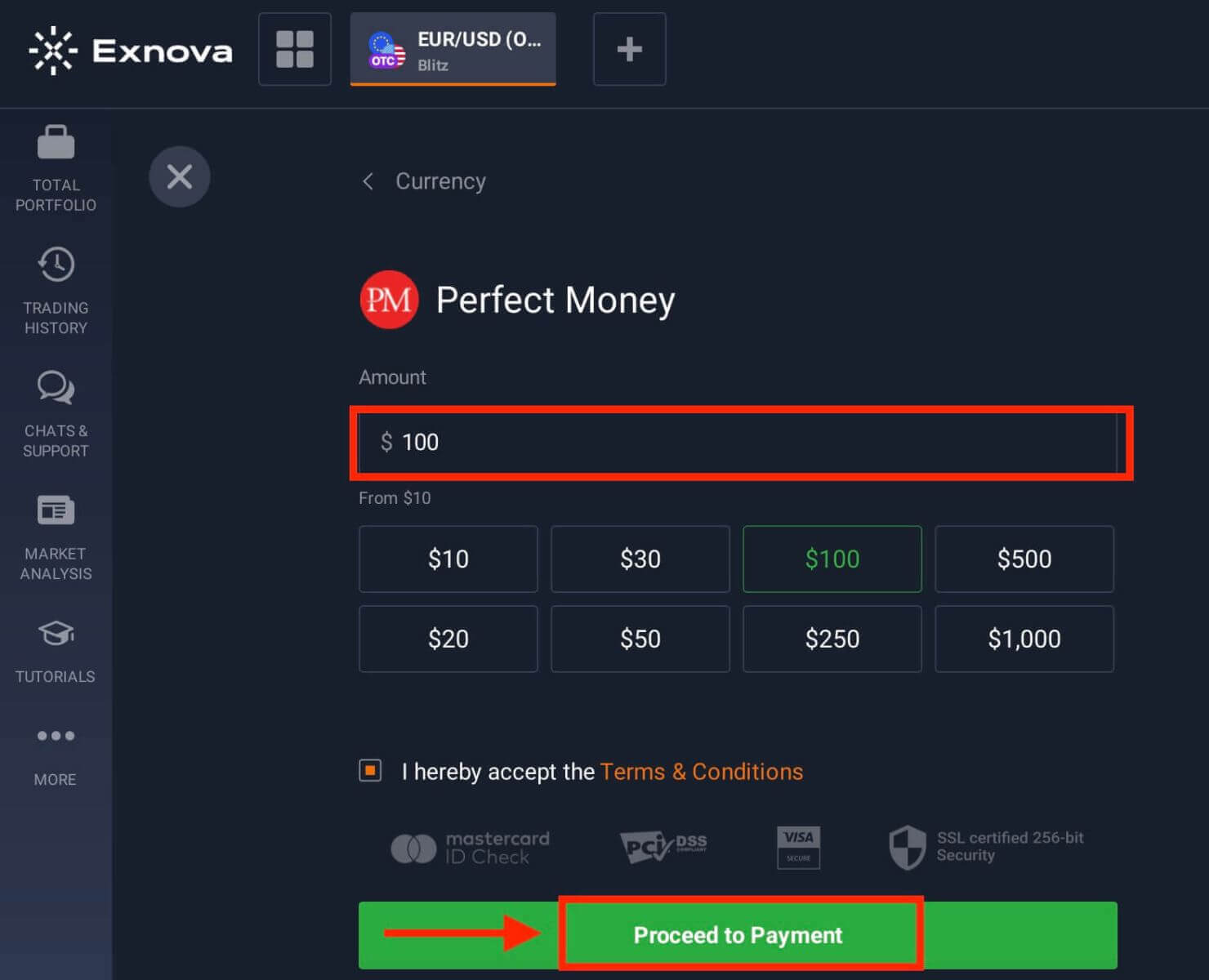 Exnova Deposit Methods, Minimums and Processing Times