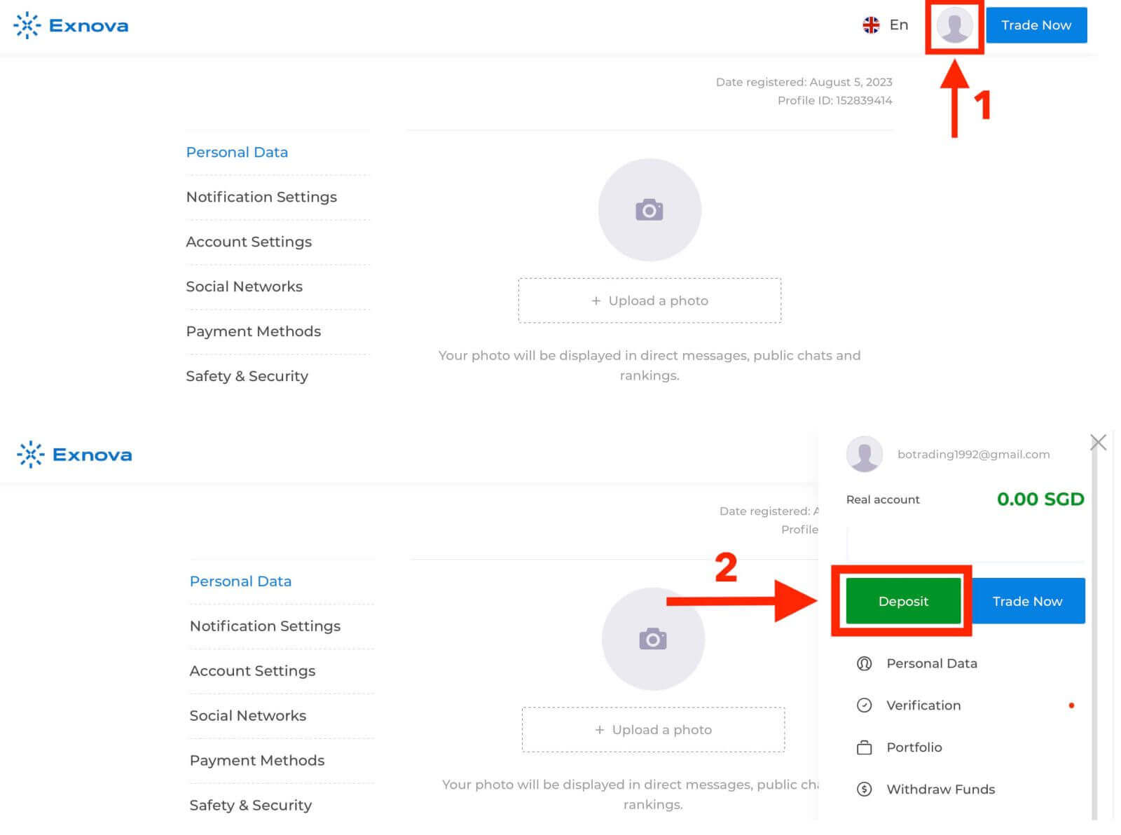 Exnova Deposit Methods, Minimums and Processing Times