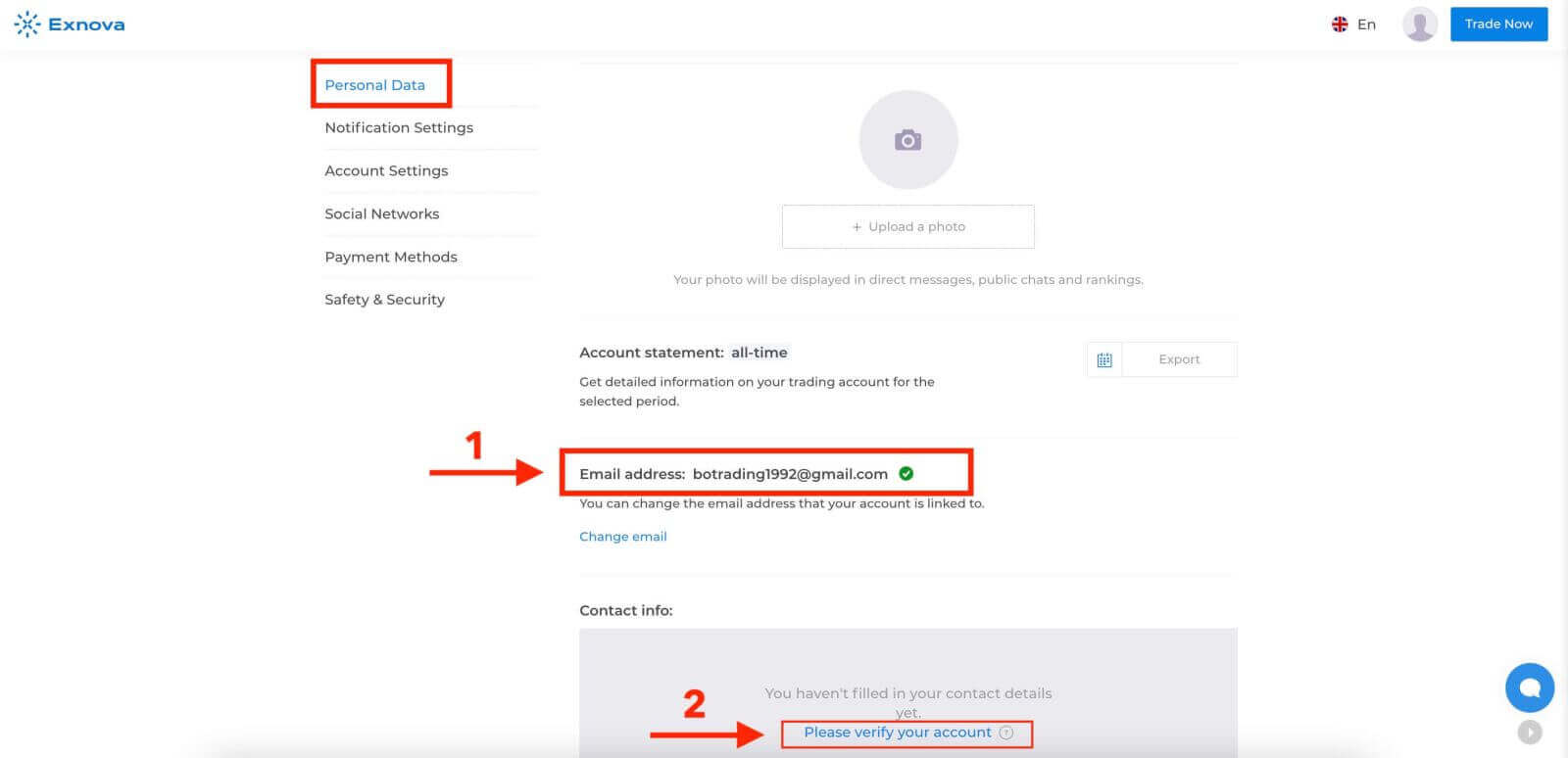 Exnova registrar e verificar conta – etapas, documentos e prazos