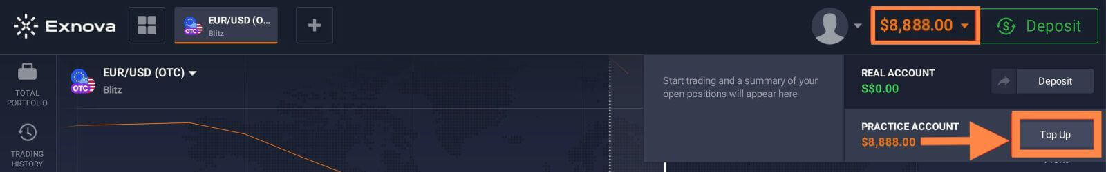 เปิดบัญชีทดลองบน Exnova — การตั้งค่าด่วนและการซื้อขายทดลอง